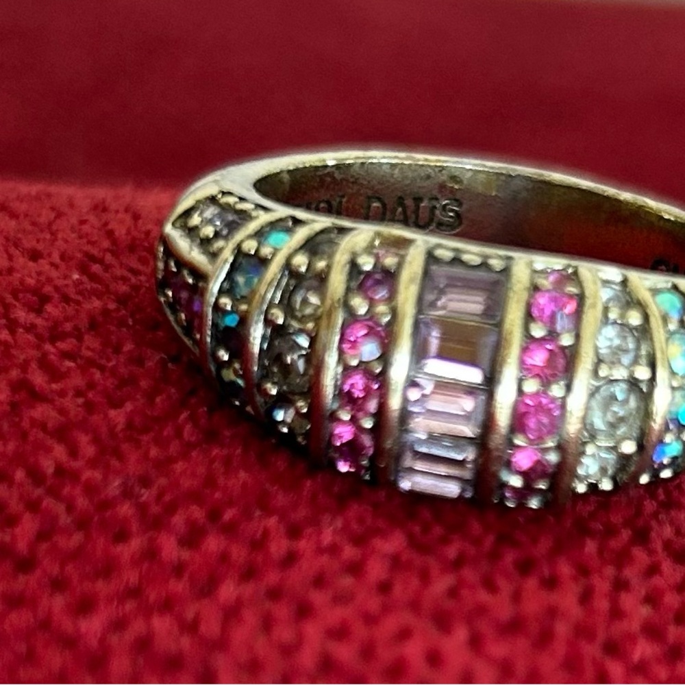 Heidi Daus Multicolor Crystal Dome Ring in Pink, Blue, Clear size11 - Picture 2 of 2